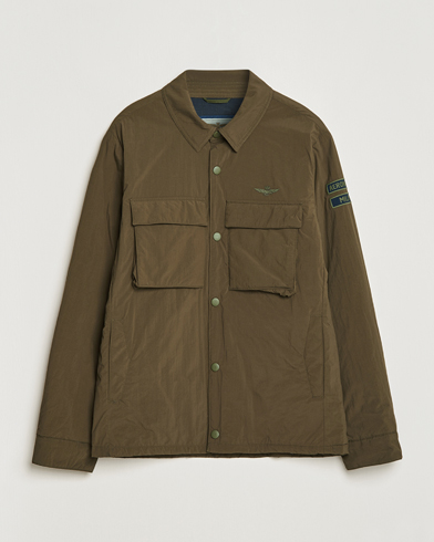 Herre | Jakker | Aeronautica Militare | Light Padded Pocket Shirt Jacket Off Green