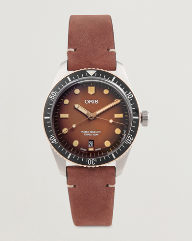 Herre | Ure | Oris | Divers Sixty-Five 40mm Leather Bracelet Brown