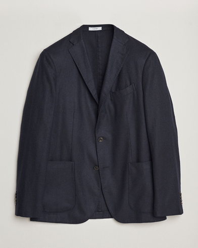 Herre | Blazere & jakker | Boglioli | K Jacket Dyed Flannel Check Blazer Navy