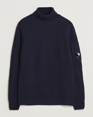 Herre | Rullekravetrøjer | C.P. Company | Heavy Knitted Lambswool Rollneck Total Eclipse