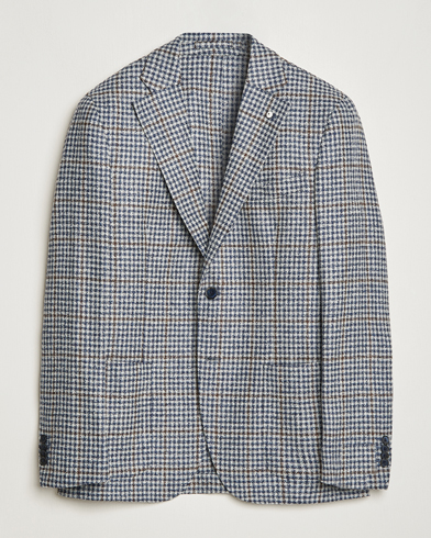 Herre | Uldblazer | L.B.M. 1911 | Jack Regular Checked Wool Blazer Blue