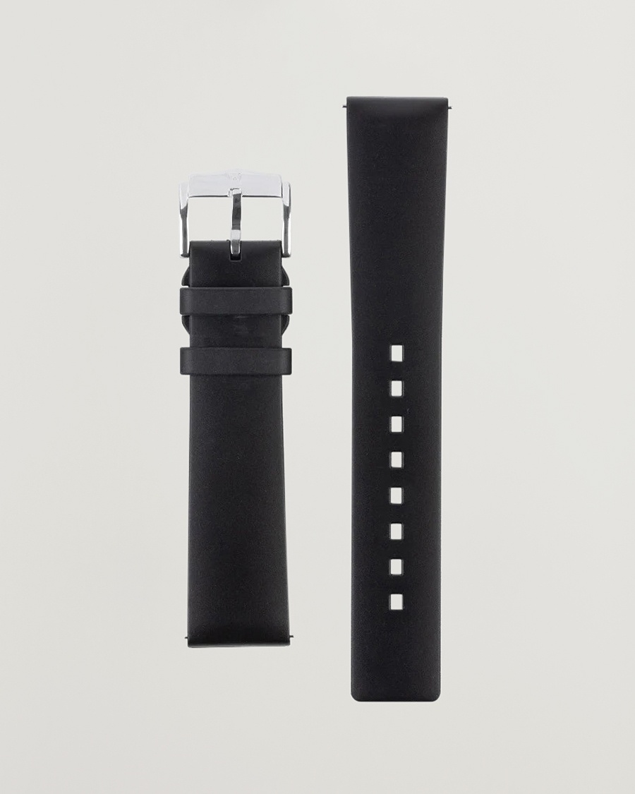 HIRSCH Pure Natural Rubber Watch Strap Black – Sort