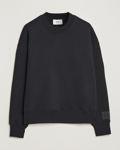 Herre | Sweatshirts | AMI | Brushed Cotton Crew Neck Sweatshirt Black