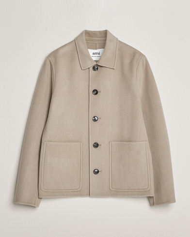 Herre | Forårsjakker | AMI | Wool/Cashmere Short Coat Argile Beige