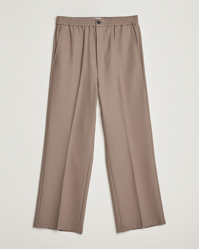 Herre | AMI | AMI | Wool Drawstring Trousers Taupe