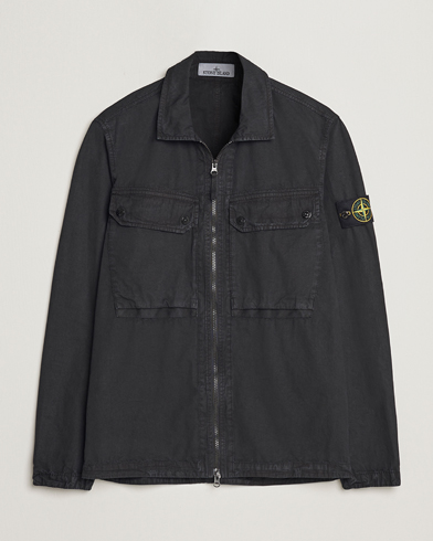 Herre | Shirt Jackets | Stone Island | Garment Dyed  Cotton Overshirt Black