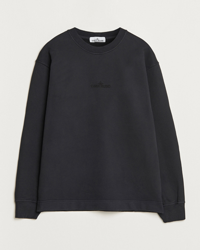Herre | Stone Island | Stone Island | Garment Dyed Fleece Logo Sweatshirt Black
