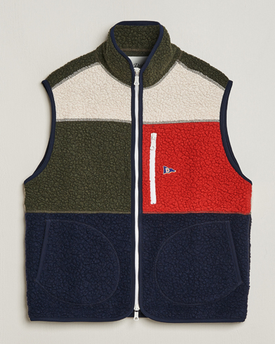 Herre | Trøjer | Drake's | Colourblock Boucle Zip Fleece Vest Multi