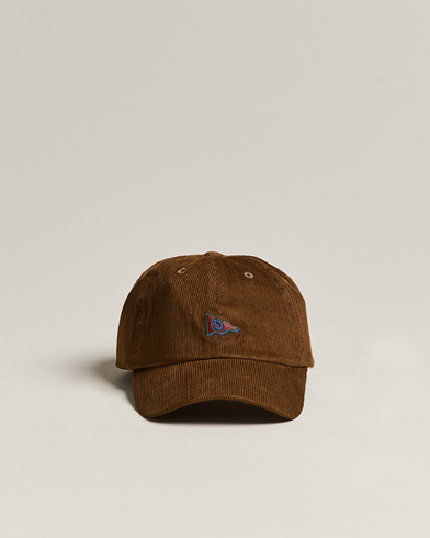 Herre | Hatte & kasketter | Drake's | D Flag Logo Cord Baseball Cap Brown