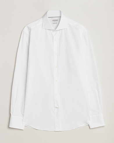 Herre | Casualskjorter | Brunello Cucinelli | Slim Fit Poplin Shirt White