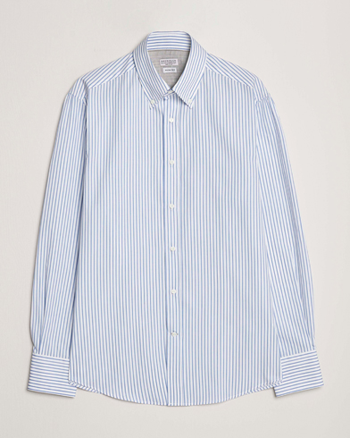 Herre | Brunello Cucinelli | Brunello Cucinelli | Slim Fit Button Down Shirt Light Blue Stripe