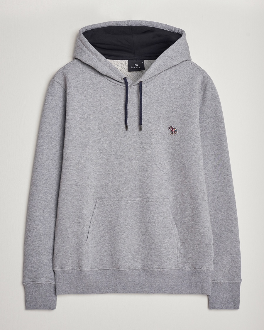 PS Paul Smith Zebra Organic Cotton Hoodie Grey Melange – Grå