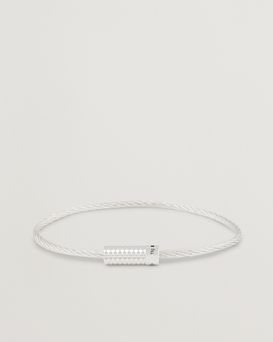 Herre | LE GRAMME | LE GRAMME | Pyramid Guilloche Cable Bracelet Sterling Silver 9g
