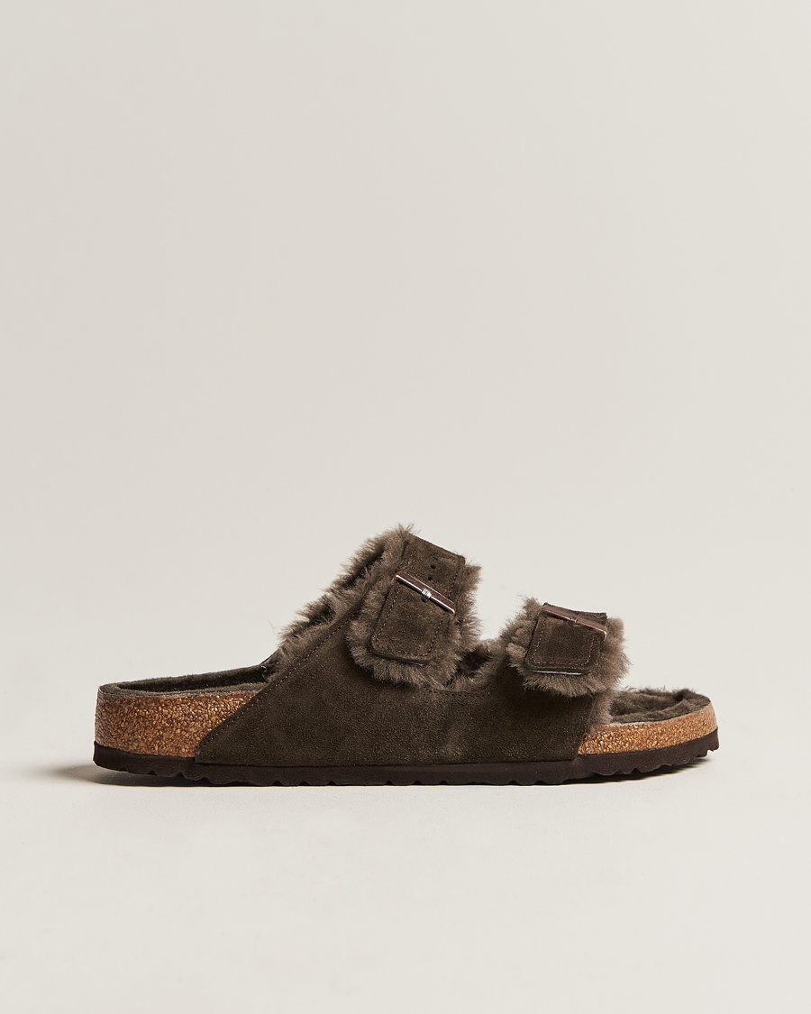 BIRKENSTOCK Arizona Classic Footbed Shearling Mocha Suede – Grøn