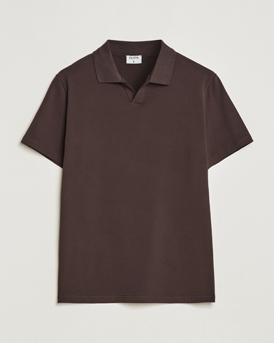 Herre | Polotrøjer | Filippa K | Soft Lycra Polo T-Shirt Dark Chocolate