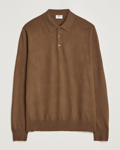 Herre | Business & Beyond | Filippa K | Knitted Polo Shirt Bronze Green