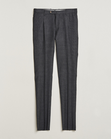 Herre | Flannelsbukser | PT01 | Slim Fit Pleated Houndstooth Trousers Medium Grey