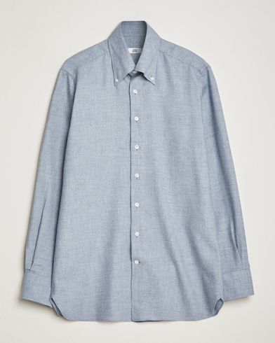 Herre | Skjorter | 100Hands | Cotton Button Down Flannel Shirt Grey