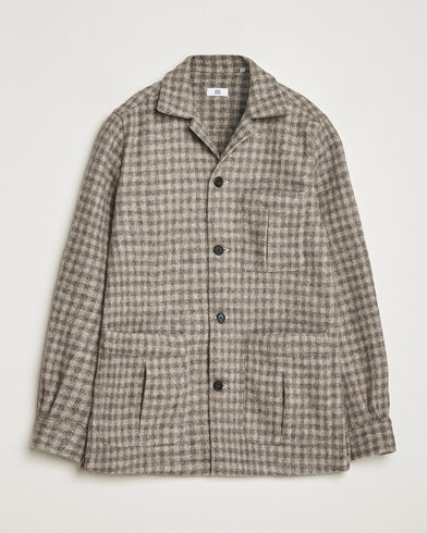 Herre | Shirt Jackets | 100Hands | Fox Brothers Checked Wool Travellers Jacket Brown