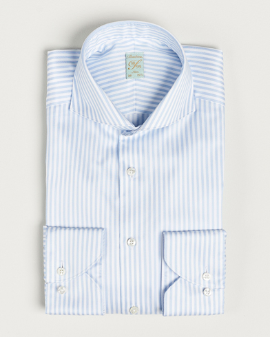 Herre | Business & Beyond | Stenströms | 1899 Slim Supima Cotton Stripe Shirt Blue