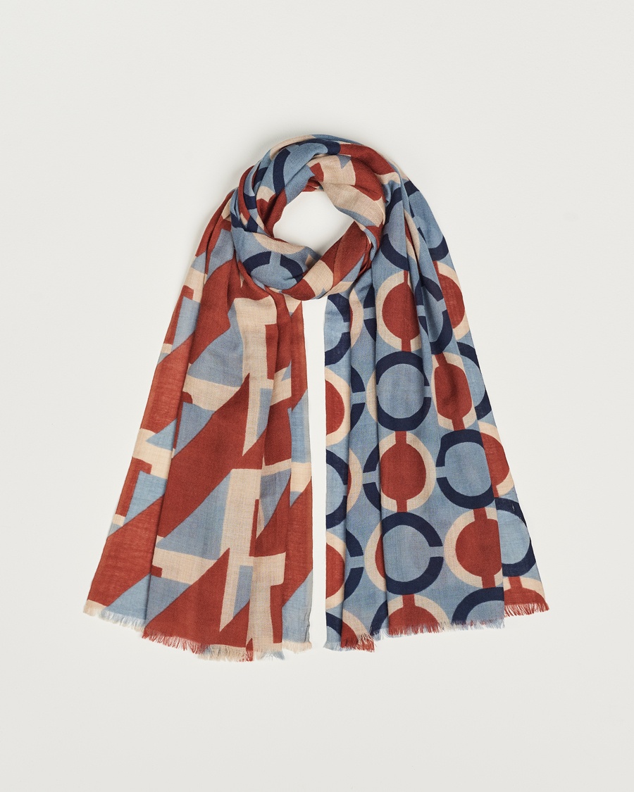 Herre | | Altea | Printed Wool Scarf Brick