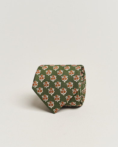 Herre | Italian Department | Altea | Printed Silk Tie Green