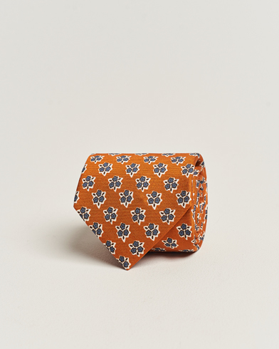 Herre | Italian Department | Altea | Printed Silk Tie Orange