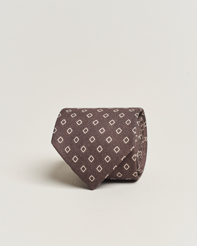 Herre | Italian Department | Altea | Printed Wool Tie Brown