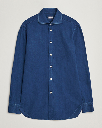 Herre | Denimskjorter | Kiton | Slim Fit Denim Shirt Medium Blue Wash