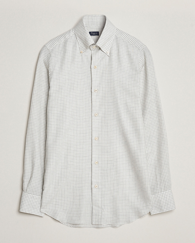 Herre | Flannelskjorter | Finamore Napoli | Milano Slim Cashmere BD Shirt Light Grey