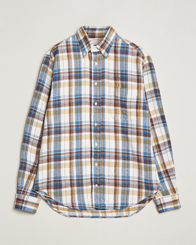 Herre | Skjorter | Gitman Vintage | Button Down Triple Yarn Shirt Brown/White Check