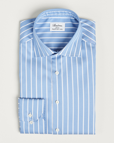 Herre | Stenströms | Stenströms | Slimline Striped Cut Away Shirt Blue
