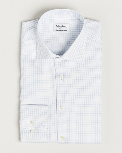 Herre | Skjorter | Stenströms | Slimline Thin Check Cut Away Shirt White
