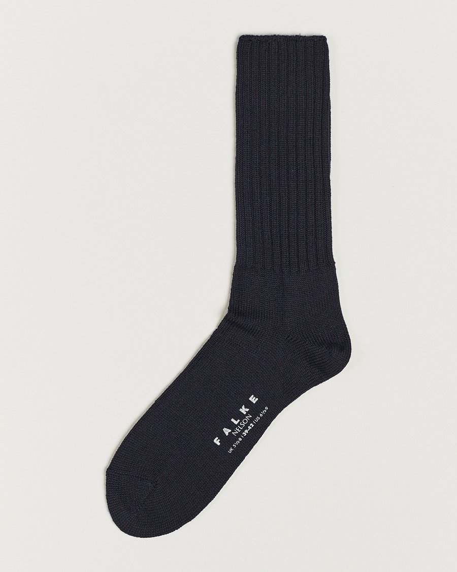 Falke Nelson Wool Boot Sock Dark Navy – Blå