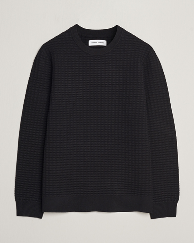Herre | Samsøe & Samsøe | Samsøe & Samsøe | Jules Waffle Knitted Crew Neck Black