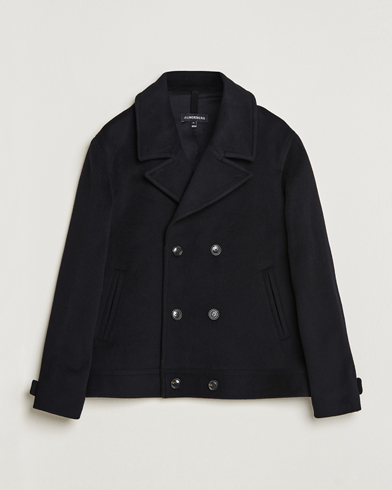 Herre | Peacoats | J.Lindeberg | Don Double Breasted Wool/Cashmere Jacket Black