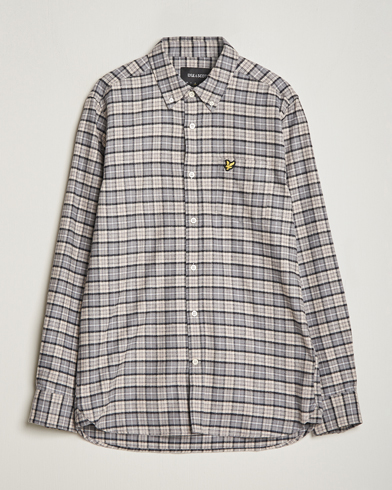 Herre | Flannelskjorter | Lyle & Scott | Checked Flannel Button Down Shirt Cove White
