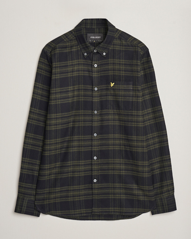 Herre | Flannelskjorter | Lyle & Scott | Checked Flannel Button Down Shirt Mountain Moss