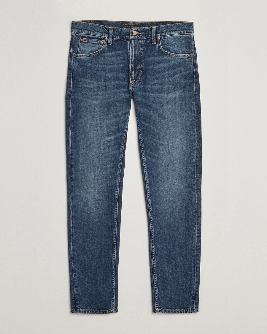 Nudie Jeans Lean Dean Jeans Troubled Sea – Blå
