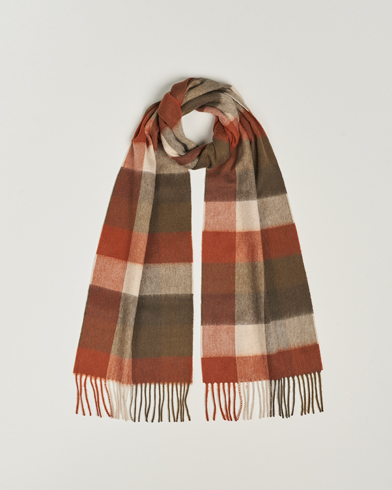 Herre |  | Barbour Lifestyle | Large Tattersall Lambswool Scarf Warm Ginger