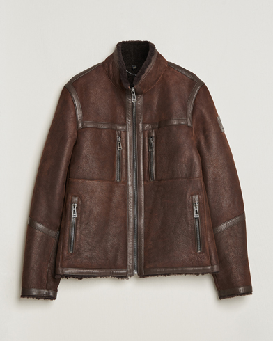 Herre | Læderjakker | Belstaff | Tundra Sherling Leather Jacket Earth Brown