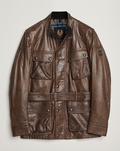 Herre |  | Belstaff | Trailmaster Panther Leather Jacket Antique Bronze