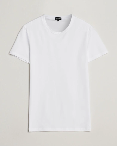 Herre |  | Zegna | Stretch Cotton Round Neck T-Shirt White