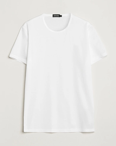 Herre | Zegna | Zegna | Filoscozia Pure Cotton Round Neck T-Shirt White