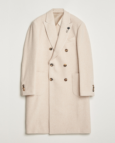 Herre | Formelle jakker | Lardini | Wool/Silk/Cashmere Double Breasted Coat Beige