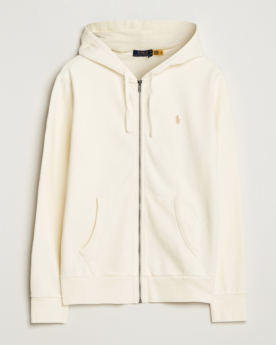 Polo Ralph Lauren Loopback Terry Full-Zip Hoodie Clubhouse Cream – Hvid