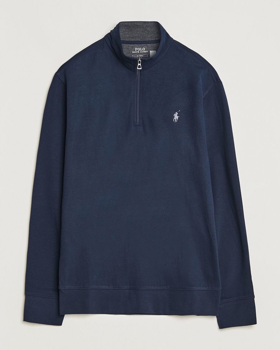 Polo Ralph Lauren Double Knit Half-Zip Sweater Aviator Navy – Blå