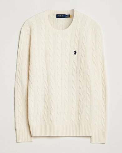 Herre | Strikkede trøjer | Polo Ralph Lauren | Wool/Cashmere Cable Sweater Andover Cream