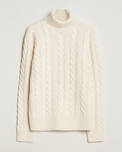 Herre |  | Polo Ralph Lauren | Wool Structured Knitted Sweater Andover Cream