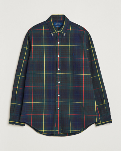 Herre |  | Polo Ralph Lauren | Custom Fit Checked Oxford Shirt Navy/Green